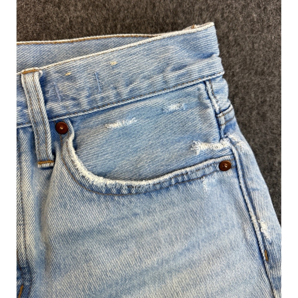 Madewell Relaxed Denim Shorts in Cedarcroft Wash Blue Cut off Distressed Size 25 - Picture 5 of 16